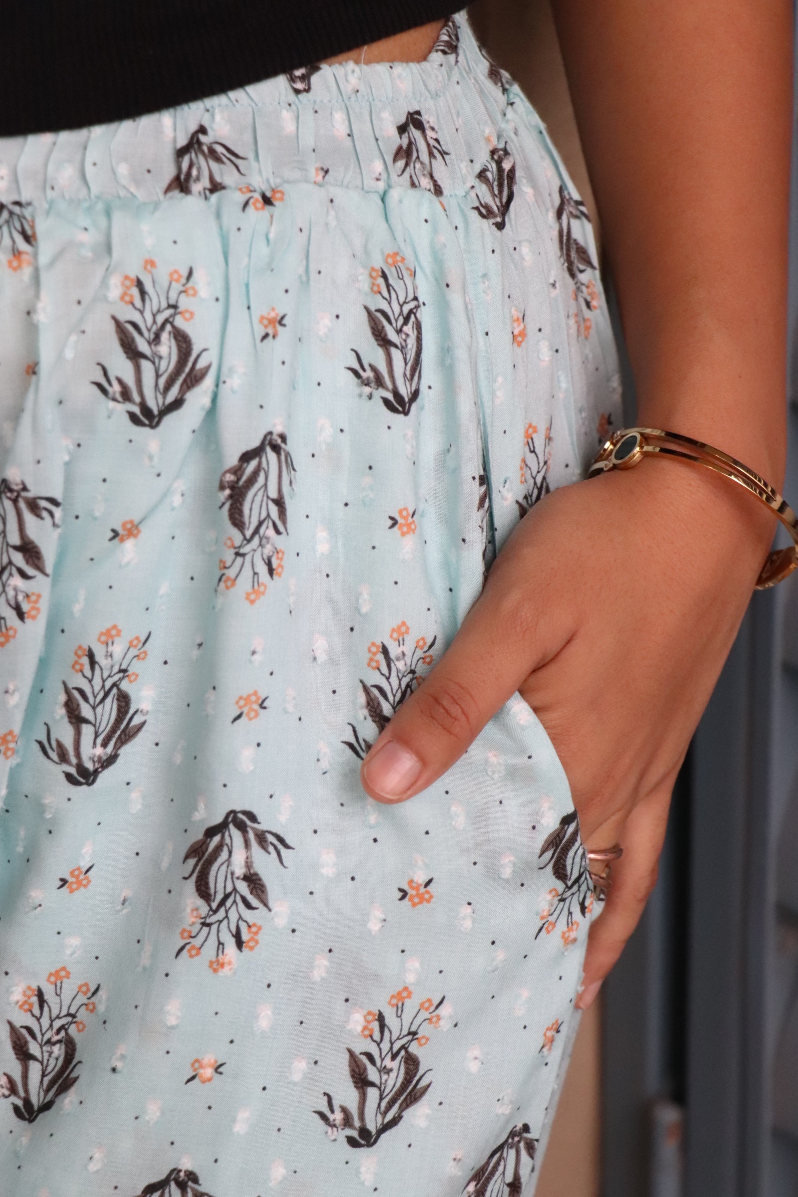 Swiss Dot Leaf Viscose Shorts