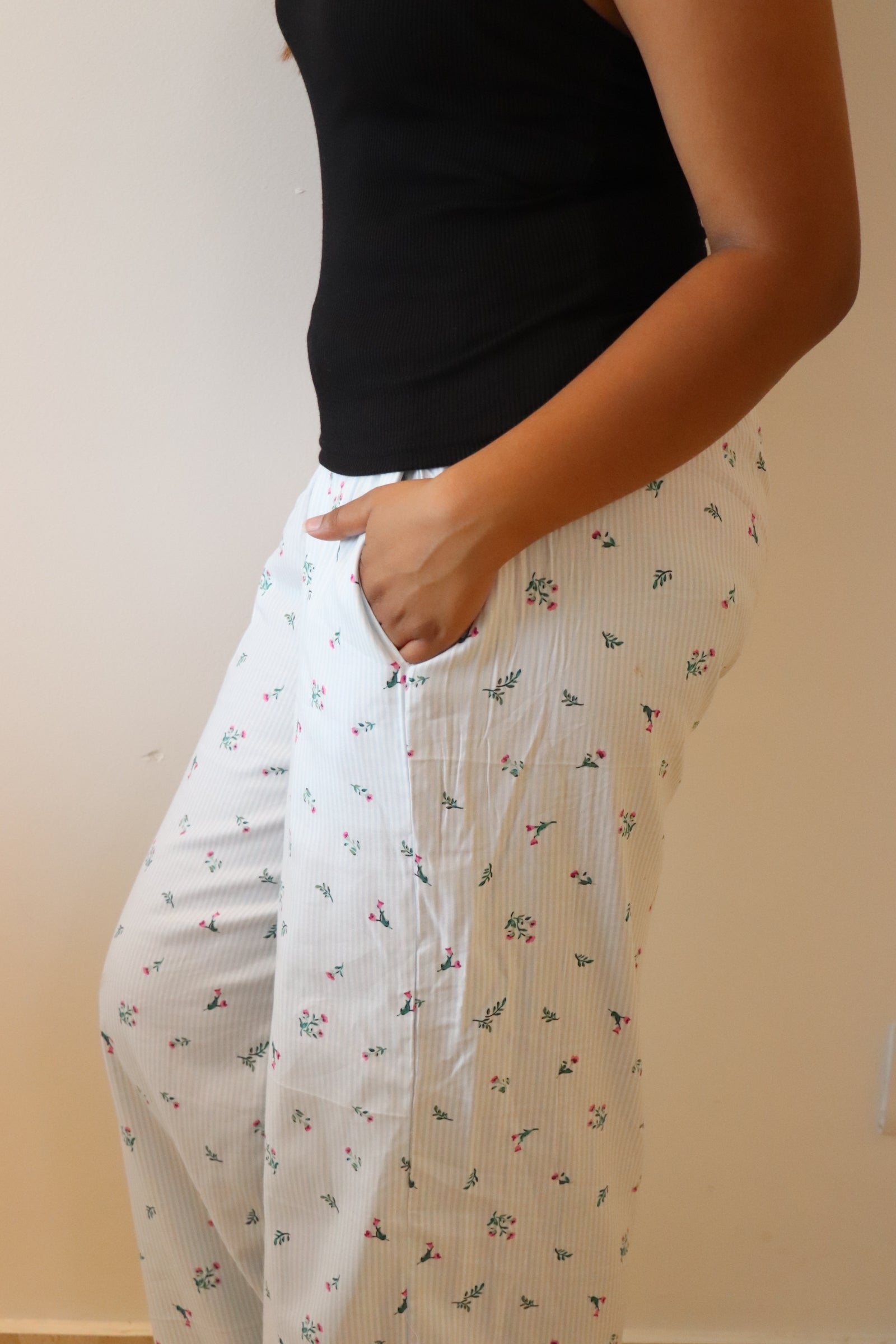 Ditsy Stripe Viscose Pyjamas